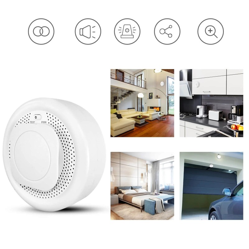 Czujnik dymu i wysokiej temperatury Zigbee Tuya