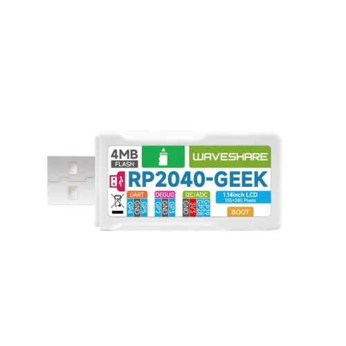 Płyta rozwojowa RP2040-GEEK USB-A z 1.14cal wyświetlaczem 65K kolorów