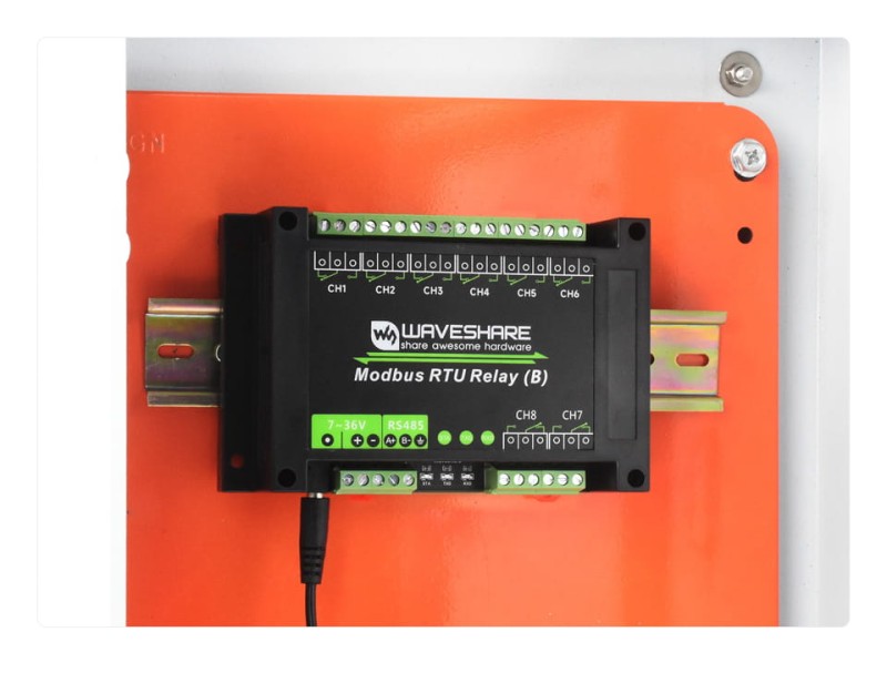 Moduł z 8 przekaźnikami sterowany RS485 Modbus RTU