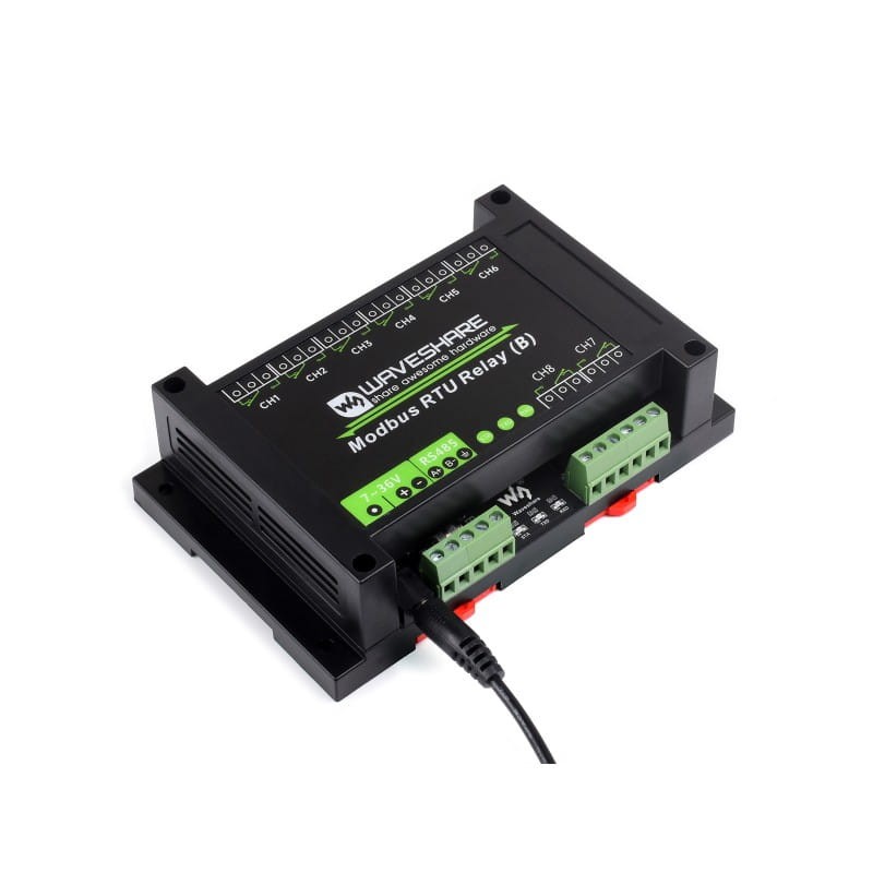 Moduł z 8 przekaźnikami sterowany RS485 Modbus RTU