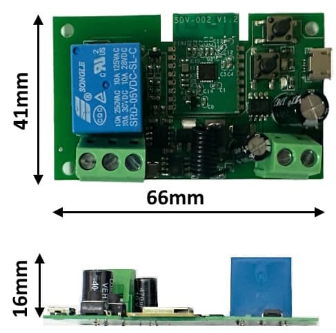 Przekaźnik beznapięciowy Wifi + RF Sonoff eWeLink 7-32V USB do sterowanie bramą, piecem