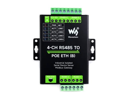 Advanced IoT Gateway and Data Acquirer Converting Four RS485 Channels to ETH with PoE Support