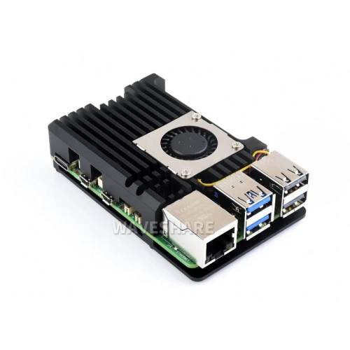 Obudowa z aluminium dla Raspberry Pi 5 z wentylatorem sterowanym temperaturą