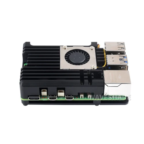 Obudowa z aluminium dla Raspberry Pi 5 z wentylatorem sterowanym temperaturą