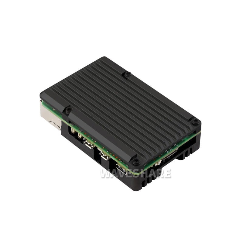 Obudowa z aluminium dla Raspberry Pi 5 z dwoma wentylatorami chłodzącymi