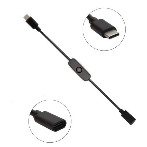 Kabel USB z przełącznikiem USB TYPA na USB typ-C, Przełącznik zasilania USB dla Raspberry Pi