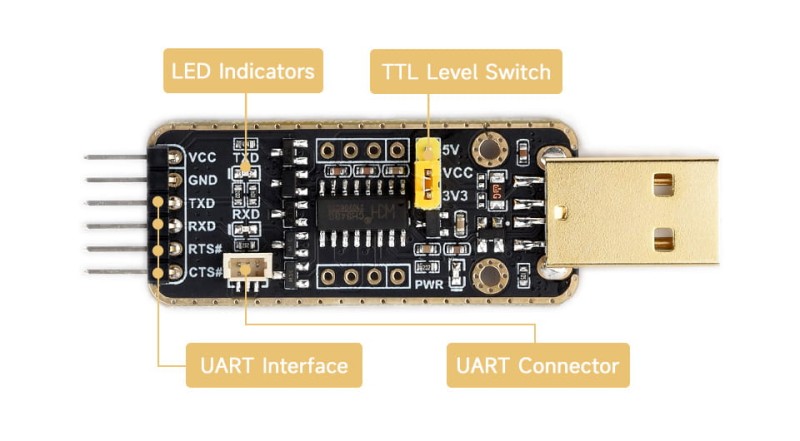 UART Debugger Modul pro Raspberry Pi 5