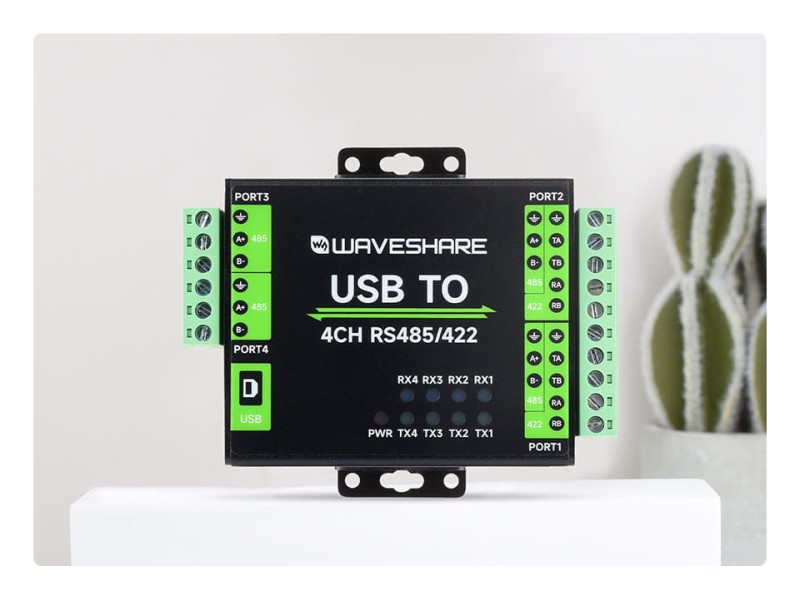 Przemysłowy Konwerter USB do 4-Kanałowego RS485/422, FT4232HL