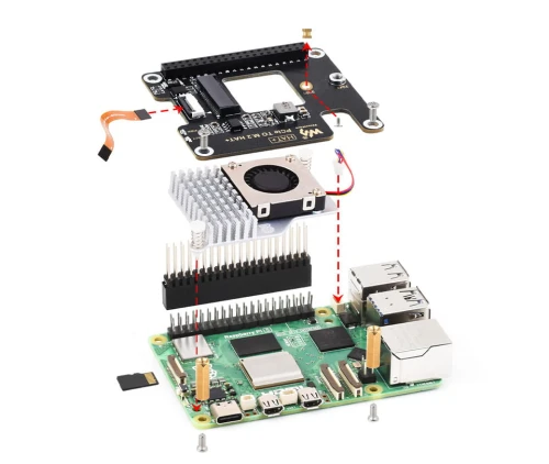 Adapter PCIe do M.2 M dla Raspberry Pi 5 M dla Raspberry Pi 5