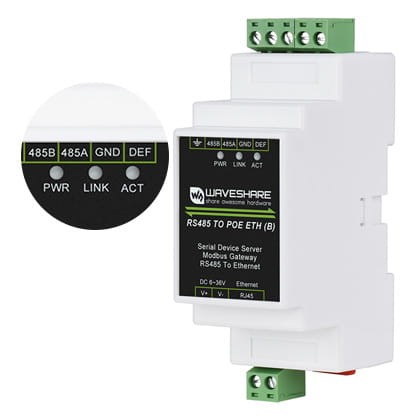 Serwer szeregowy RS485 na ETH z izolacją i zasilaniem PoE
