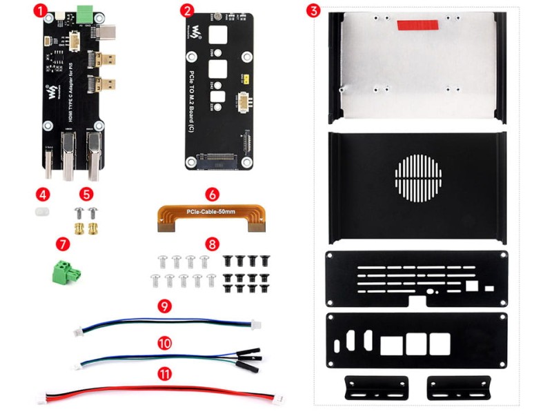 Wielofunkcyjny zestaw minikomputera z obsługą dysków M.2 dla Raspberry Pi 5