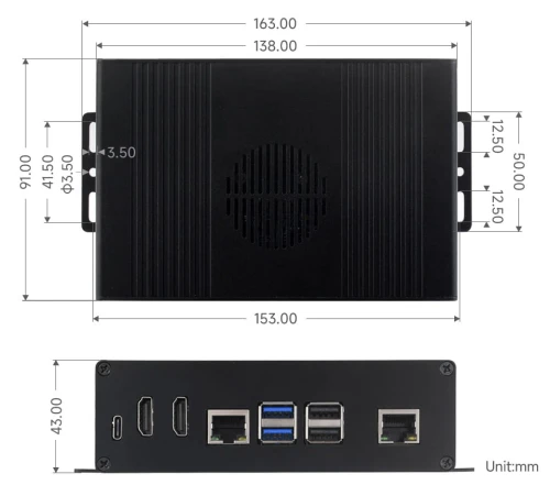 Wielofunkcyjny zestaw minikomputera z rozszerzeniem ETH 1000M dla Raspberry Pi 5