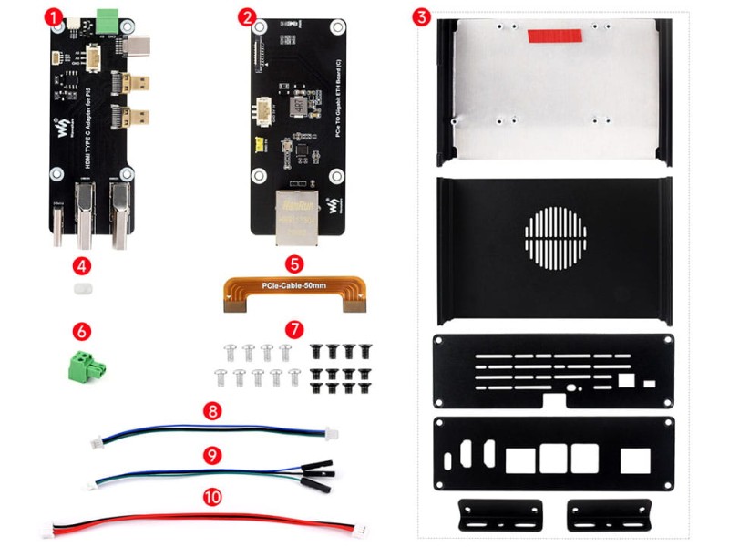Wielofunkcyjny zestaw minikomputera z rozszerzeniem ETH 1000M dla Raspberry Pi 5