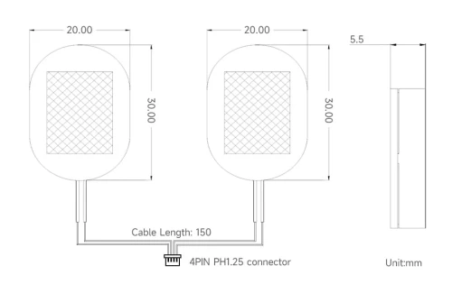 Głośniki wnękowe 8Ω 2W z złączem 4PIN PH1.25