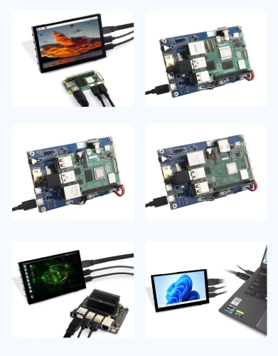 Pojemnościowy 5-calowy wyświetlacz 1024 x 600 z interfejsem HDMI i ekranem IPS dla Raspberry Pi PC Jetson