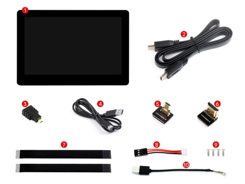 Pojemnościowy 5-calowy wyświetlacz 1024 x 600 z interfejsem HDMI i ekranem IPS dla Raspberry Pi PC Jetson