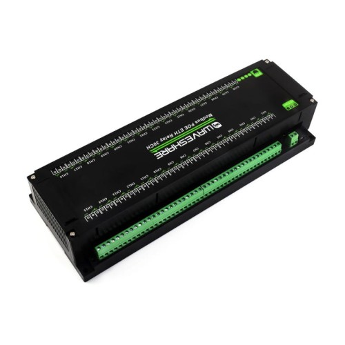30-kanałowy moduł przekaźników Ethernet z protokołem Modbus RTU/TCP, zasilanie PoE, montaż na szynie DIN