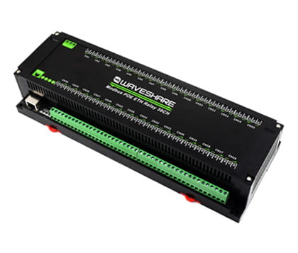 30-kanałowy moduł przekaźników Ethernet z protokołem Modbus RTU/TCP, zasilanie PoE, montaż na szynie DIN