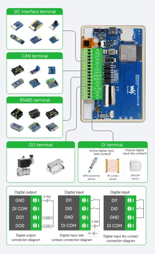 Moduł ESP32-S3 z 4.3" ekranem dotykowym LCD, WiFi/BLE, obsługa CAN i RS485