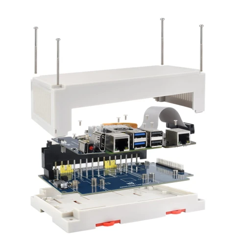 Przemysłowa karta rozszerzeń dla Raspberry Pi 4B/5 – 2x RS485, RS232, CAN, CAN FD, izolacja i montaż na szynie DIN