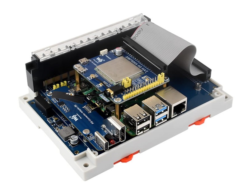 Przemysłowa karta rozszerzeń dla Raspberry Pi 4B/5 – 2x RS485, RS232, CAN, CAN FD, izolacja i montaż na szynie DIN