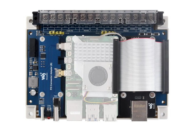 Przemysłowa karta rozszerzeń dla Raspberry Pi 4B/5 – 2x RS485, RS232, CAN, CAN FD, izolacja i montaż na szynie DIN