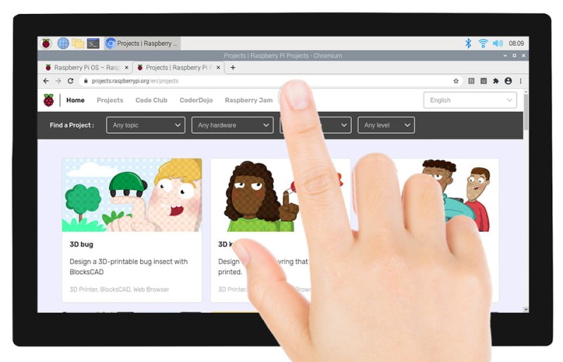 Wyświetlacz QLED Quantum Dot 10.1"pojemnościowy dotyk, 1280×720