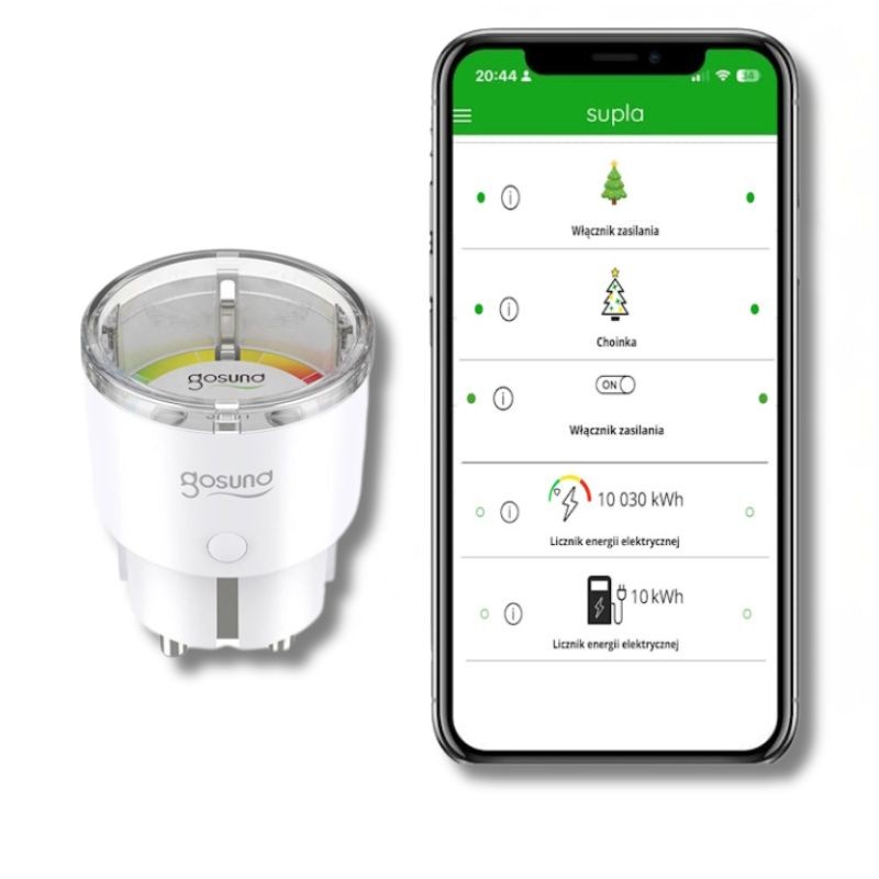 Gniazdko SP111 SUPLA do monitorowania napięcia i automatycznego załączania obciążenia