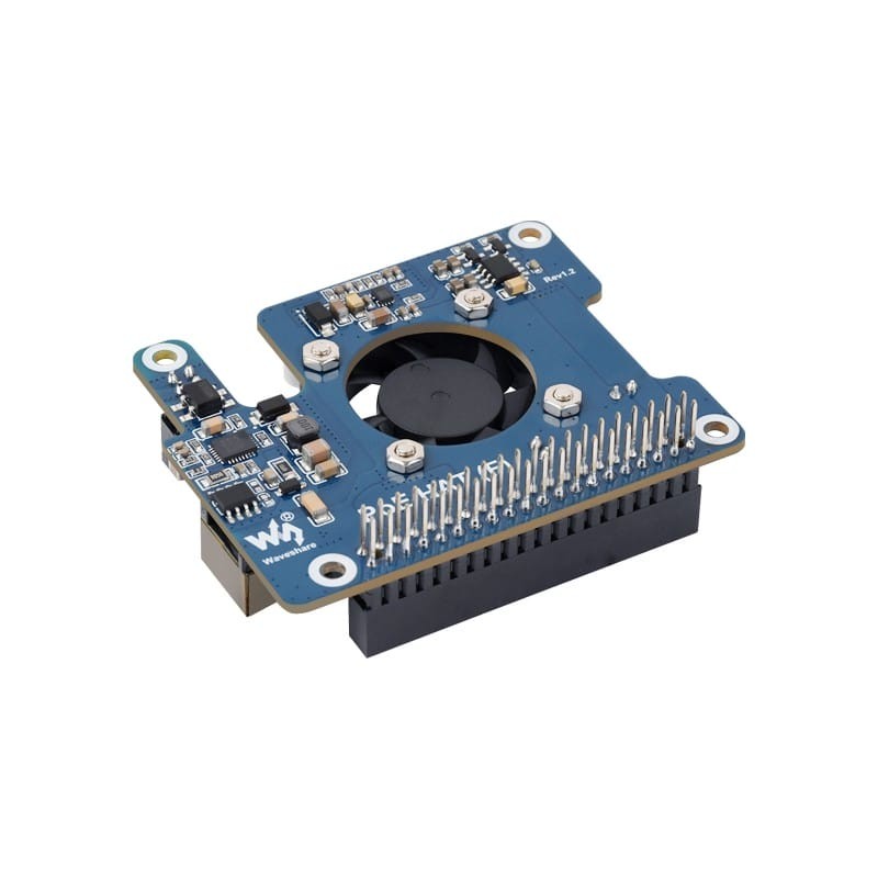 PoE HAT (F) pro Raspberry Pi 5 CM5 – Napájení přes Ethernet 802.3af/at Aktivní Chlazení
