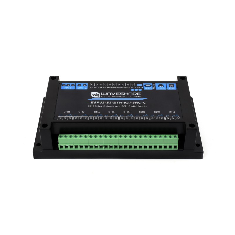 8-Kanałowy Moduł Przekaźników z ESP32-S3 WiFi Ethernet W5500 i CAN