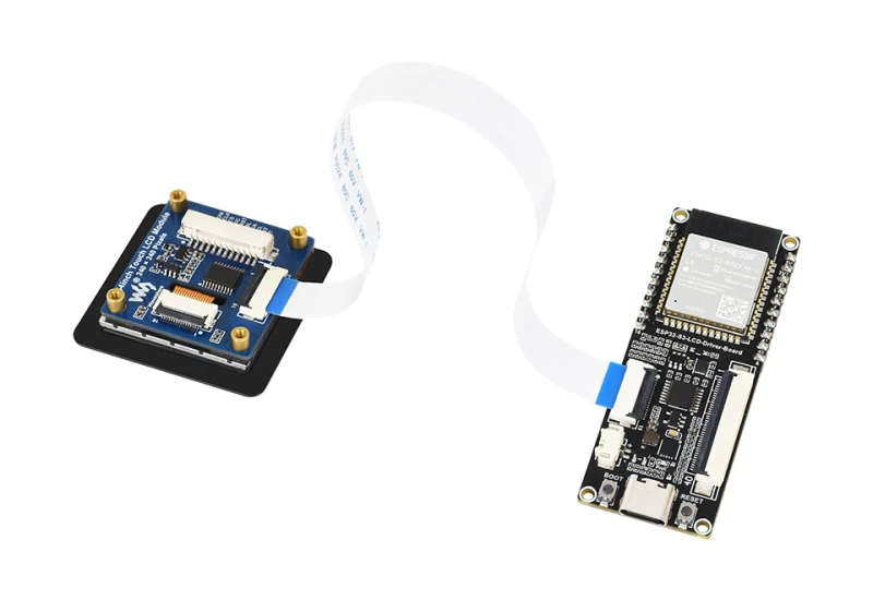 Przykład podłączenia ekranu do płytki ESP32-S3-DEV-KIT