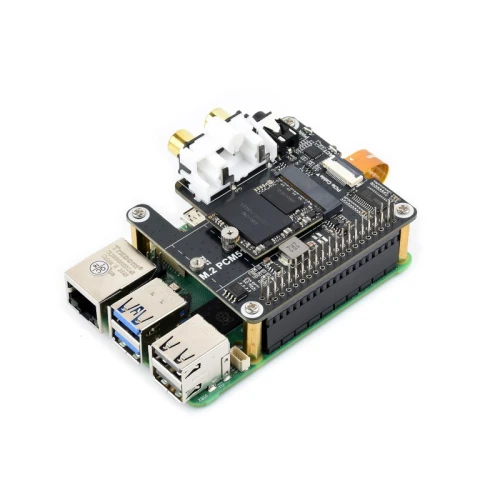 Stereo-DAC-Decoder-Chip auf dem HAT-Board von Waveshare