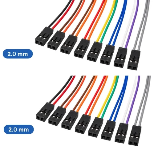 Jumper-Verbindungskabel Buchse-Buchse Raster 2.0mm 20 Stück