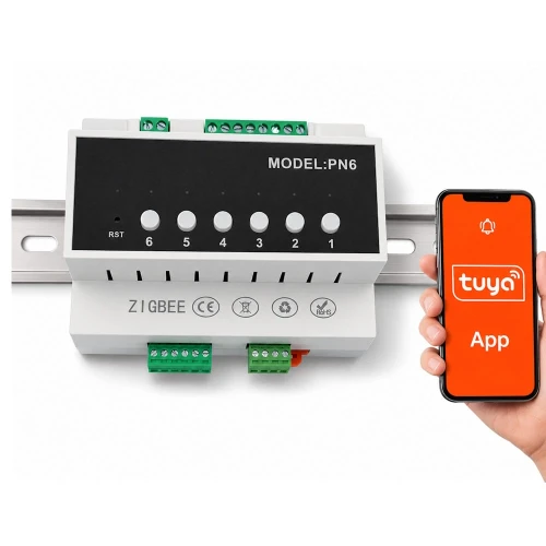 6-Kanal ZigBee-Relaismodul 3.0 16A DIN Tuya Home Assistant