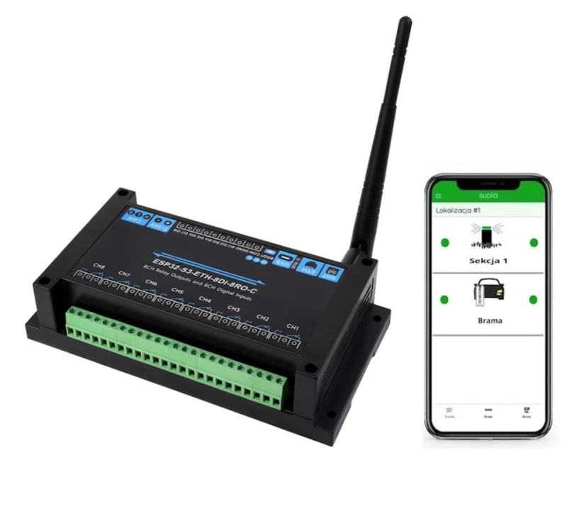 Instrukcja 8-kanałowego sterownika LAN Wi-Fi z wgranym oprogramowaniem SUPLA