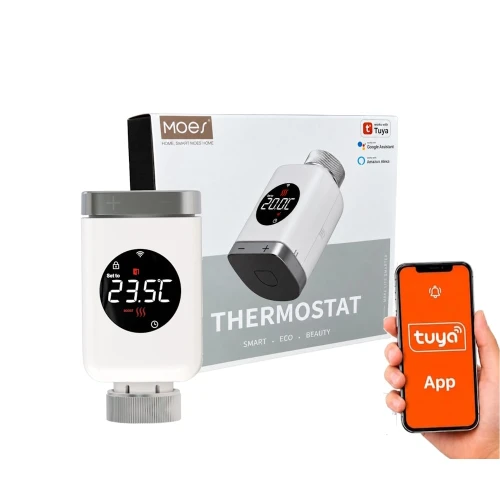 Inteligentna głowica termostatyczna MOES ZTRV-801 ZigBee Tuya Smart Life