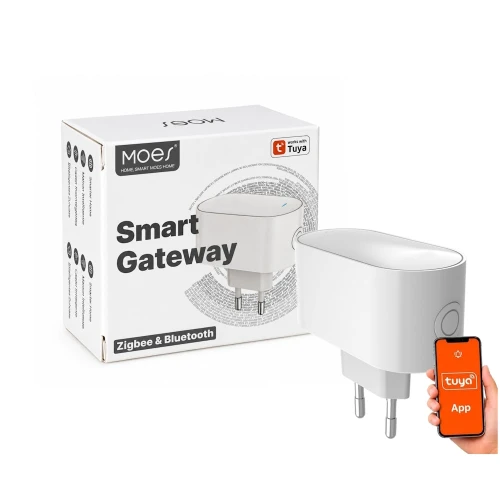 Inteligentna bramka Zigbee wtyczkowa MOES MPH-S1 Tuya Wi-Fi Zigbee BLE Mesh