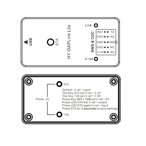 Programator i debugger CMSIS-DAP HY-DAPLINK-Lite SWD UART