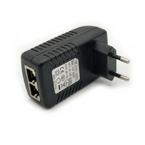 Zasilacz Injektor PoE 48V 24W kompaktowy zasilacz sieciowy 230V do gniazdka z portem LAN i PoE