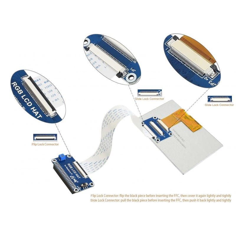 Wyświetlacz 5" 800x480 IPS z interfejsem DPI dla Raspberry Pi