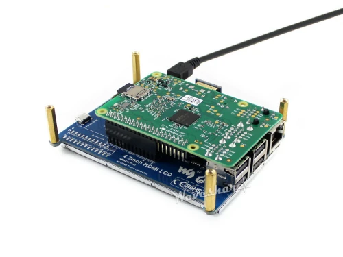 Wyświetlacz LCD dla Raspberry Pi 4.3" 480x242 HDMI panel dotykowy rezystancyjny