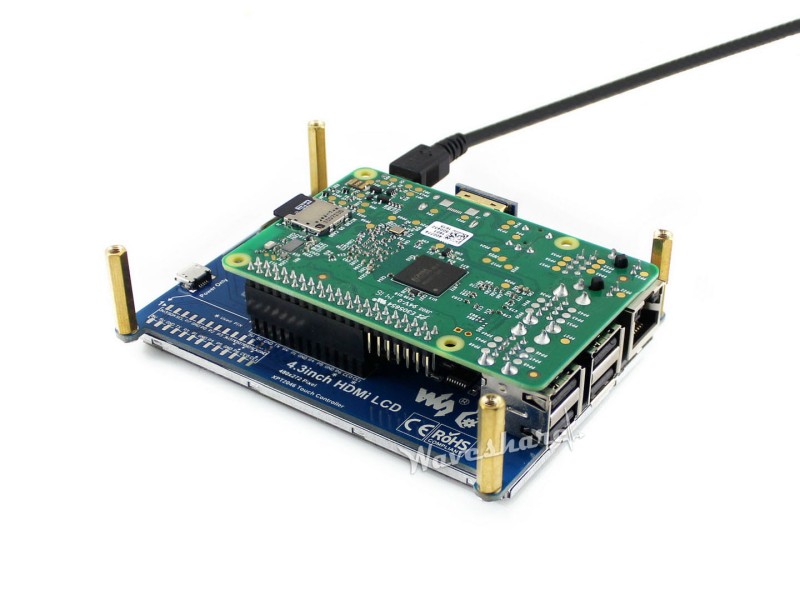 Wyświetlacz LCD dla Raspberry Pi 4.3" 480x242 HDMI panel dotykowy rezystancyjny