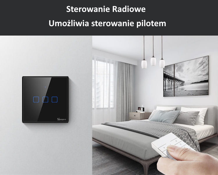 Dotykový spínač Sonoff ovládaný dálkovým ovladačem