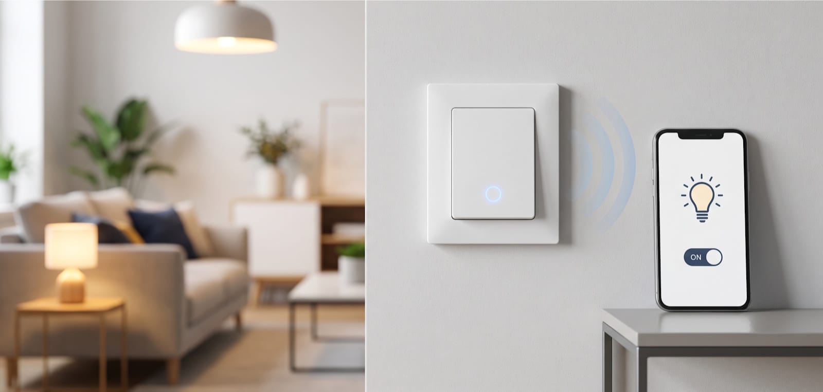 Inteligentny włącznik światła sterowany za pomocą aplikacji smart home