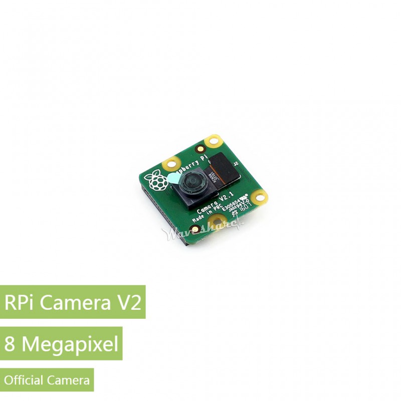 Kamera Raspberry Pi V2 o rozdzielczości maksymalnej 3280x2464 i rozdzielczość video 1080p30 wyposażona zosyała w sensor Sony IMX219