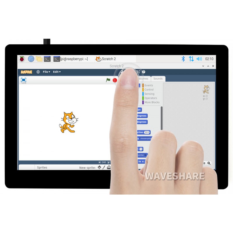 5palcový kapacitní dotykový displej AMOLED, 960 × 544, HDMI, plně laminovaný kryt z tvrzeného skla