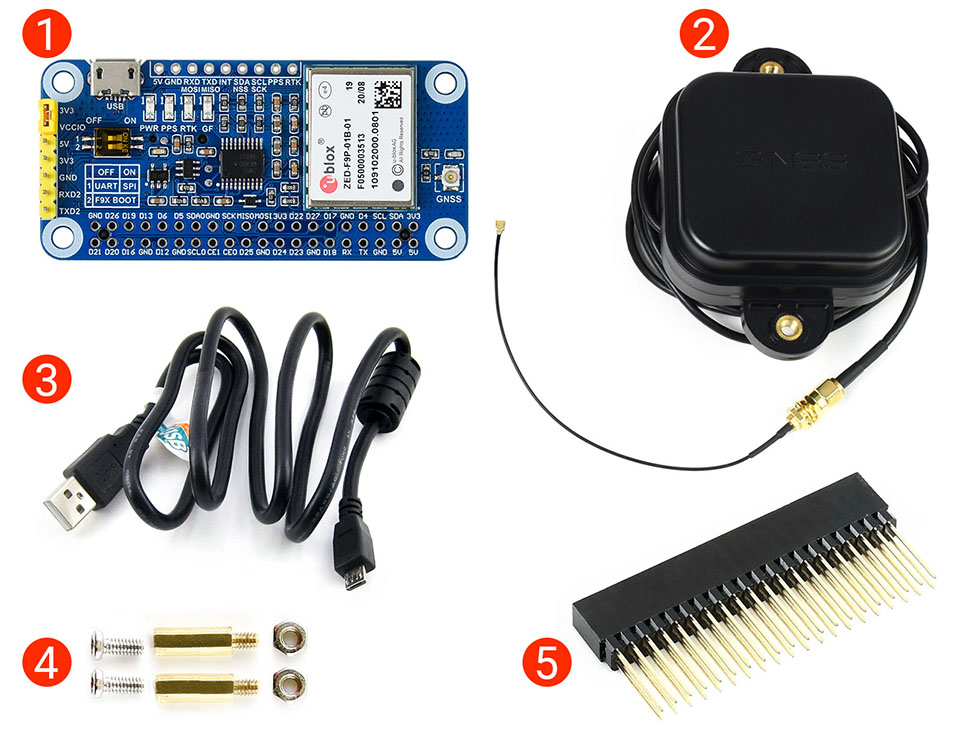 GPS modul s čipem ZED-F9P pro Raspberry Pi