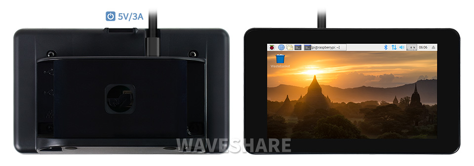 7-calowy pojemnościowy wyświetlacz dotykowy dla Raspberry Pi, interfejs DSI, 800×480