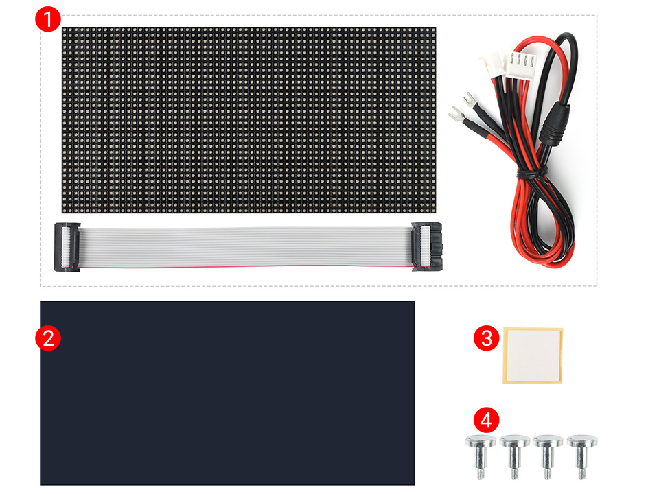 Barevný maticový LED panel RGB 64×32, nastavitelný jas