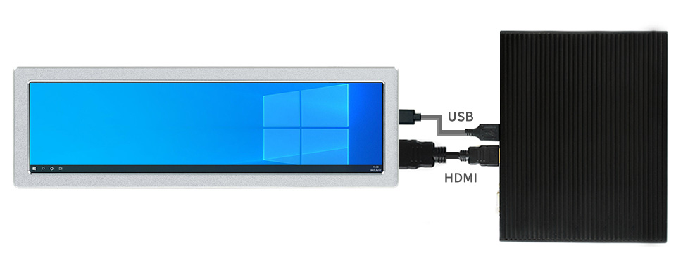 Monitor boczny IPS 8,8 cala o rozdzielczości 480×1920, HDMI z głośnikami HiFi